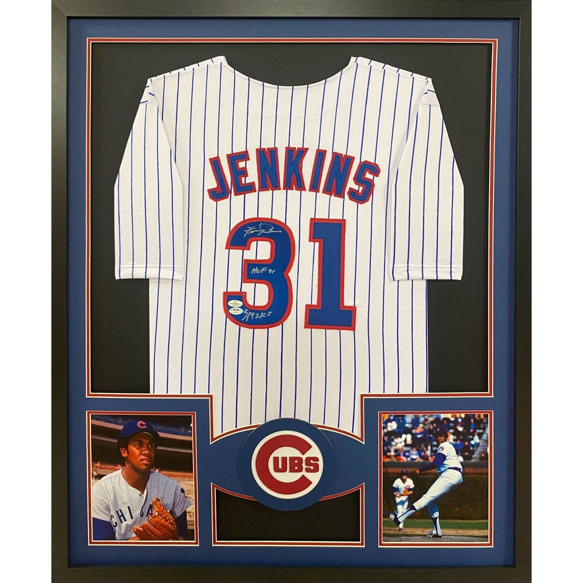 Fergie Jenkins Signed Framed Jersey PSA/DNA Autographed Chicago Cubs