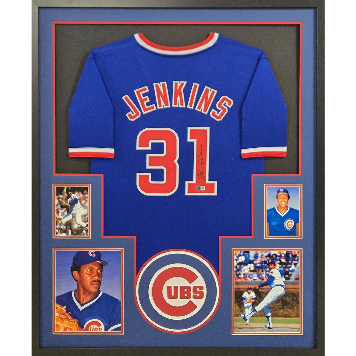 Fergie Jenkins Signed Framed Blue Jersey Beckett Autographed Cubs