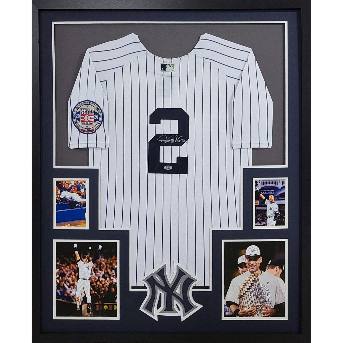 Derek Jeter Framed Signed Jersey PSA/DNA New York Yankees Autographed Back