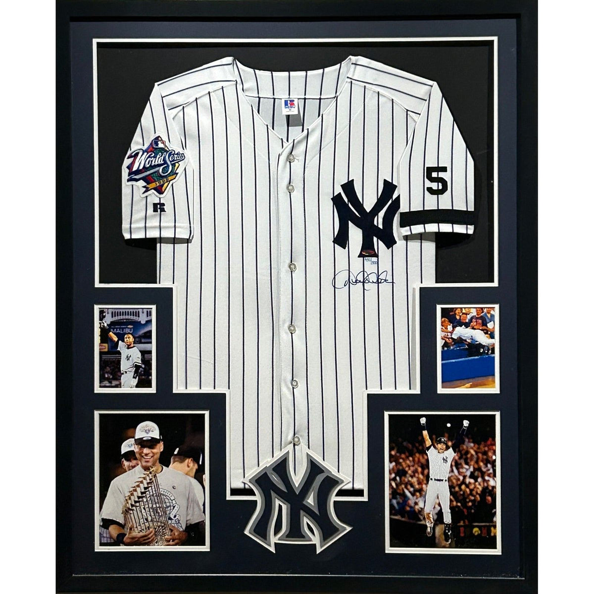 Derek Jeter Framed Signed World Series Jersey Steiner Yankees Autographed