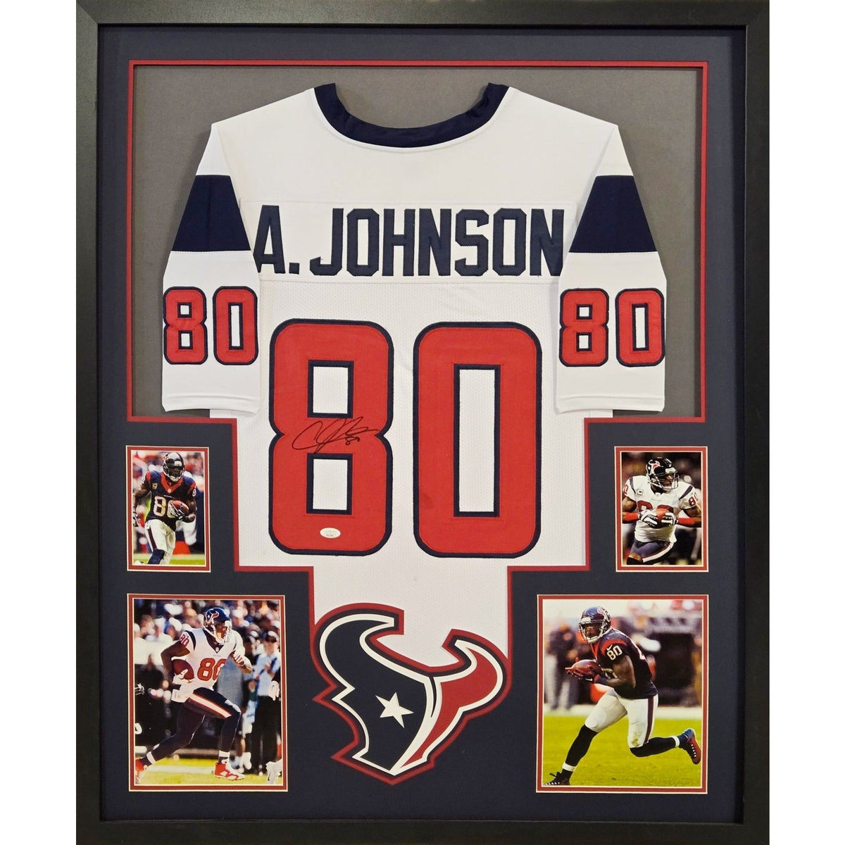 Andre Johnson Framed Signed White Jersey JSA Autographed Houston Texans