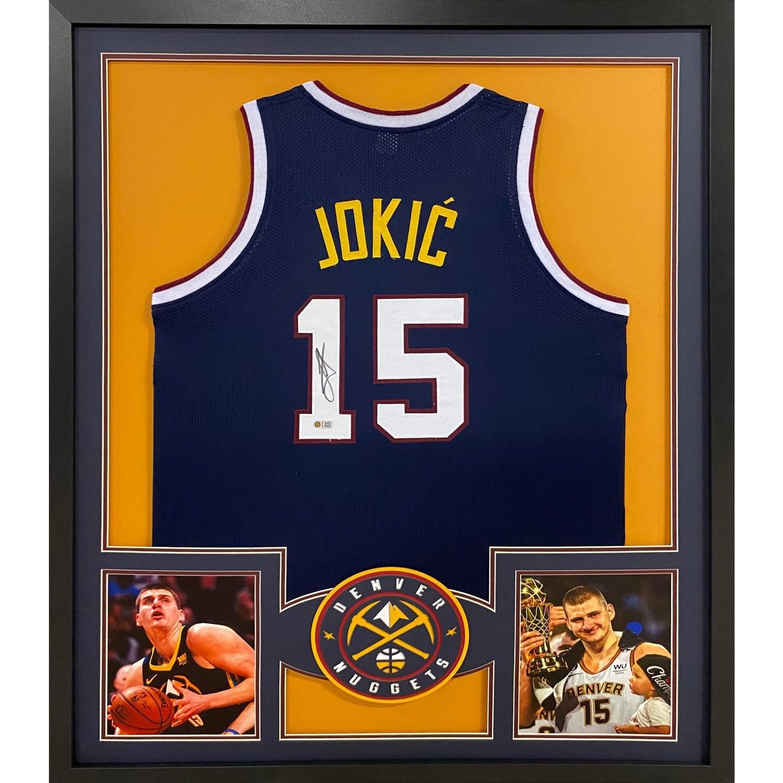 Golden Autographs Nikola Jokic Signed Autographed Custom Blue Denver Basketball Jersey Beckett
