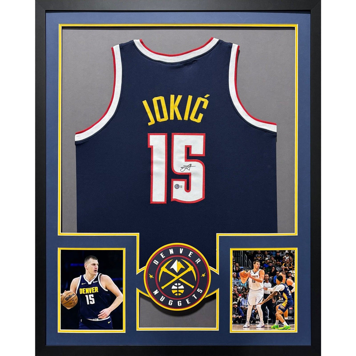 Nikola Jokic Framed Jersey Beckett COA Autographed Signed Denver Nuggets