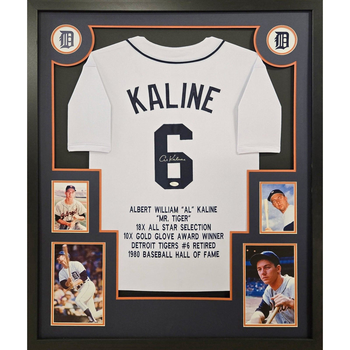 Al Kaline Signed Framed Stat Jersey JSA Autographed Detroit Tigers