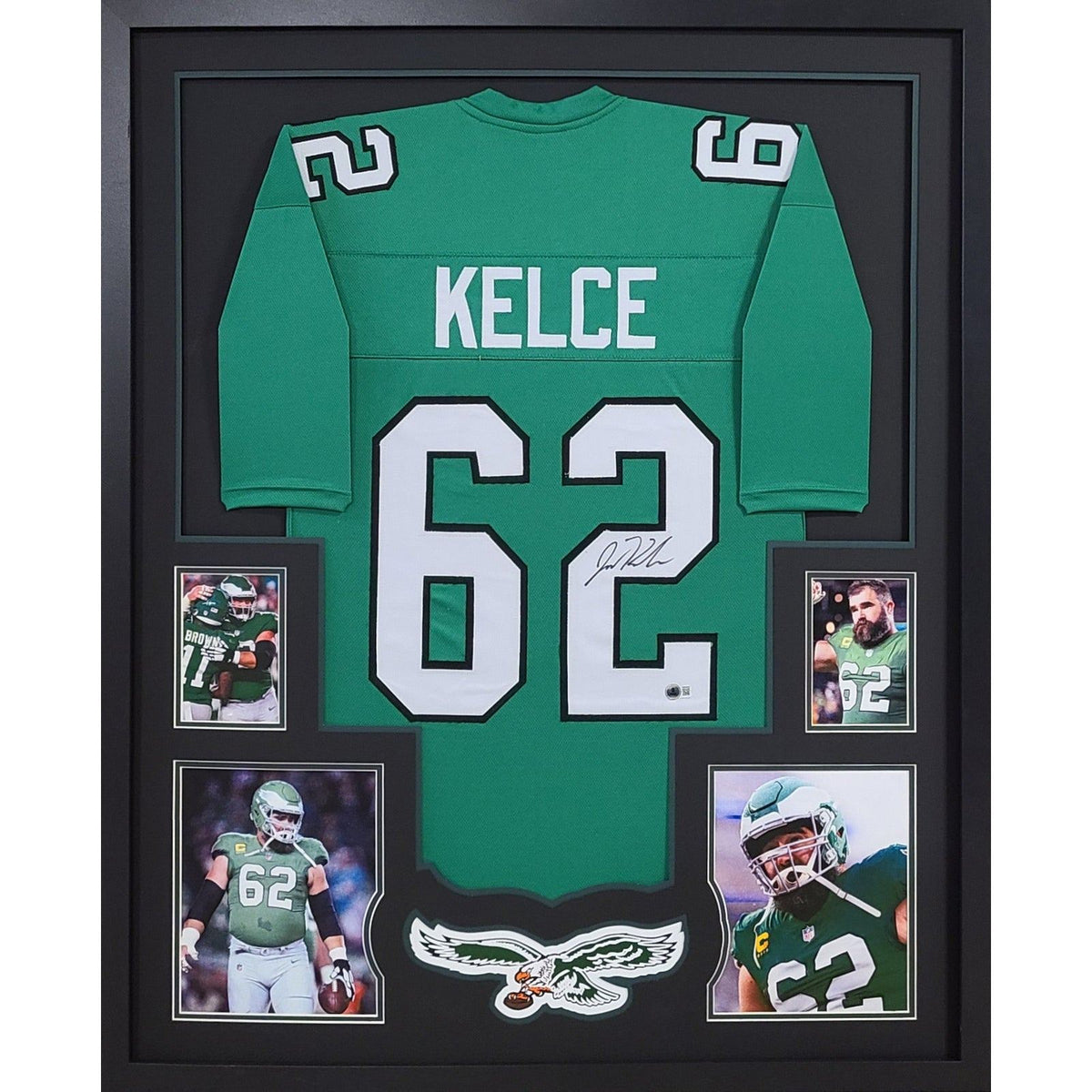 Jason Kelce Framed Signed Jersey Beckett Autographed Philadelphia Eagles Kelly
