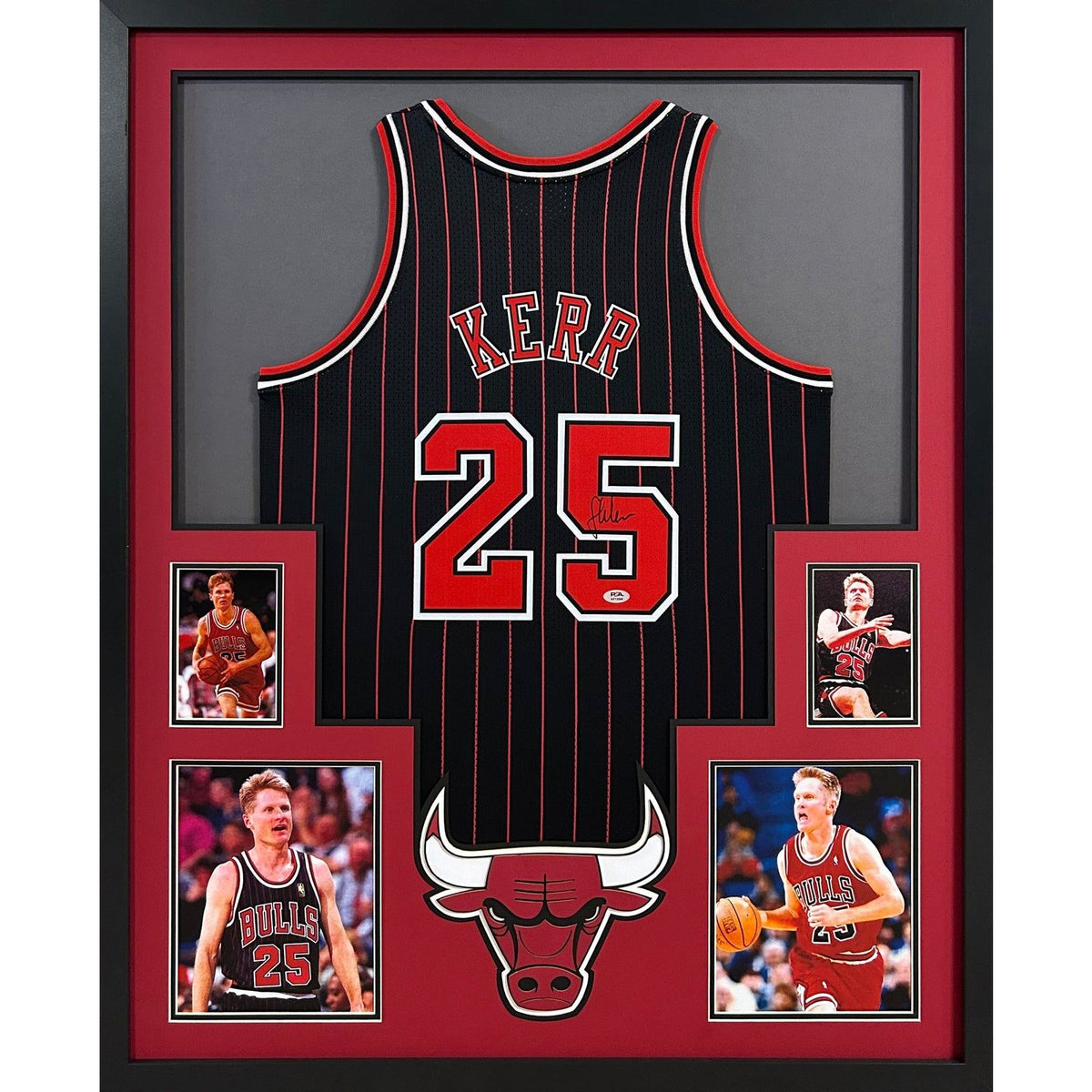 Steve Kerr Signed Framed Jersey PSA/DNA Autographed Chicago Bulls