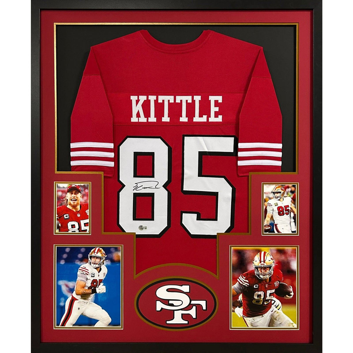 George Kittle Framed Signed Red Jersey Beckett Autographed SF 49ers