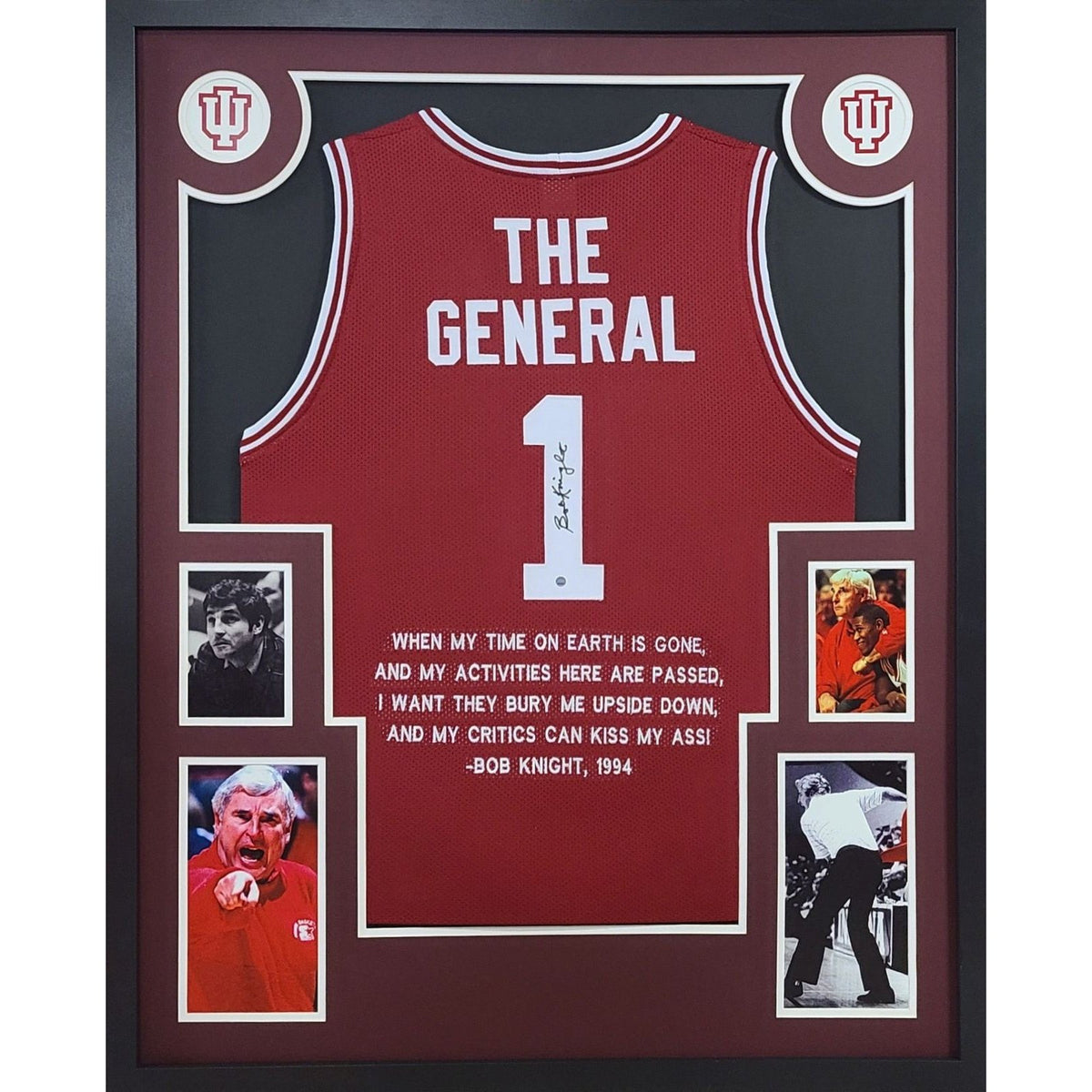 Bobby Knight Framed Stat Jersey Steiner Autographed Signed Indiana Hoosiers