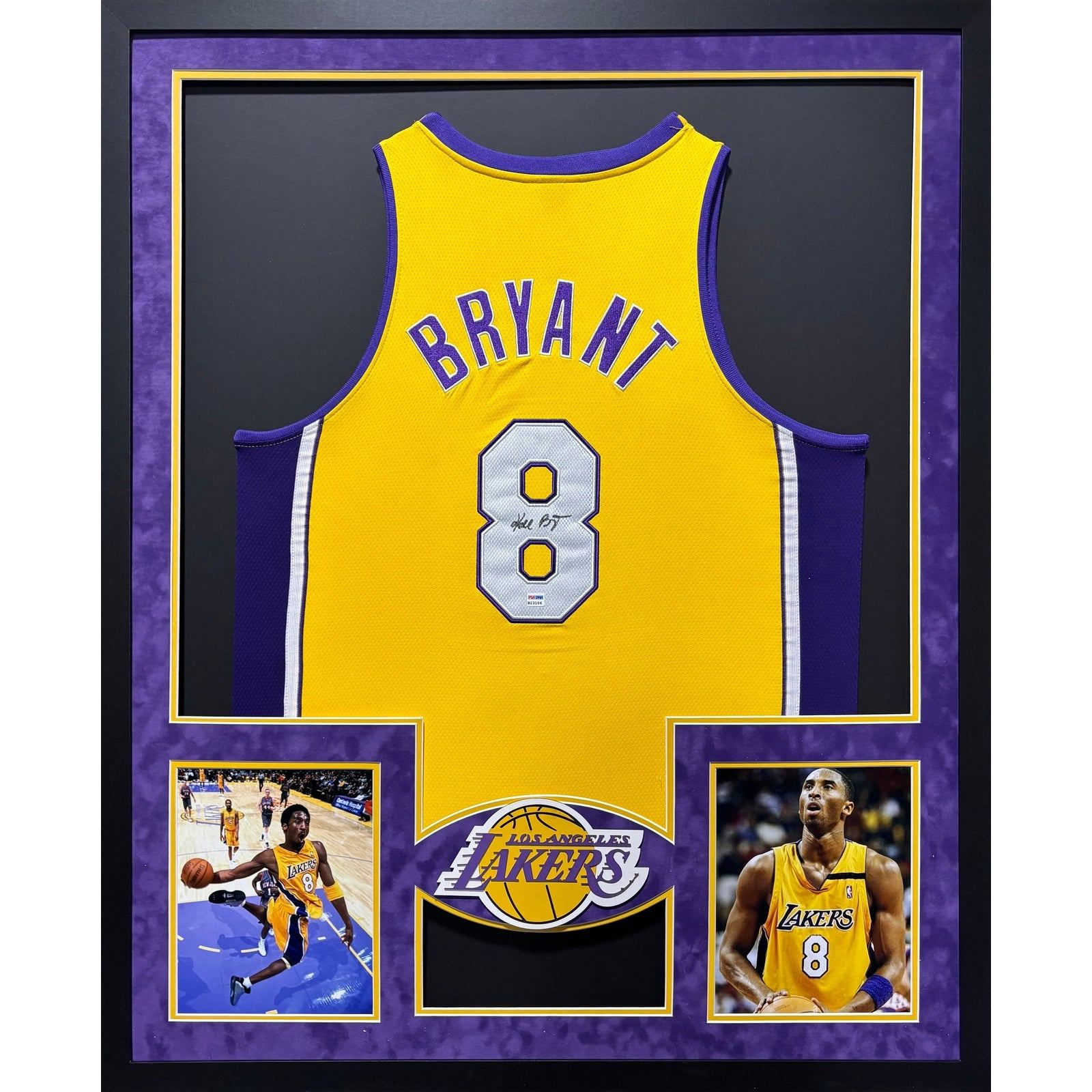 Kobe Bryant Framed Signed Jersey PSA/DNA Autographed Signed Lakers Suede LA