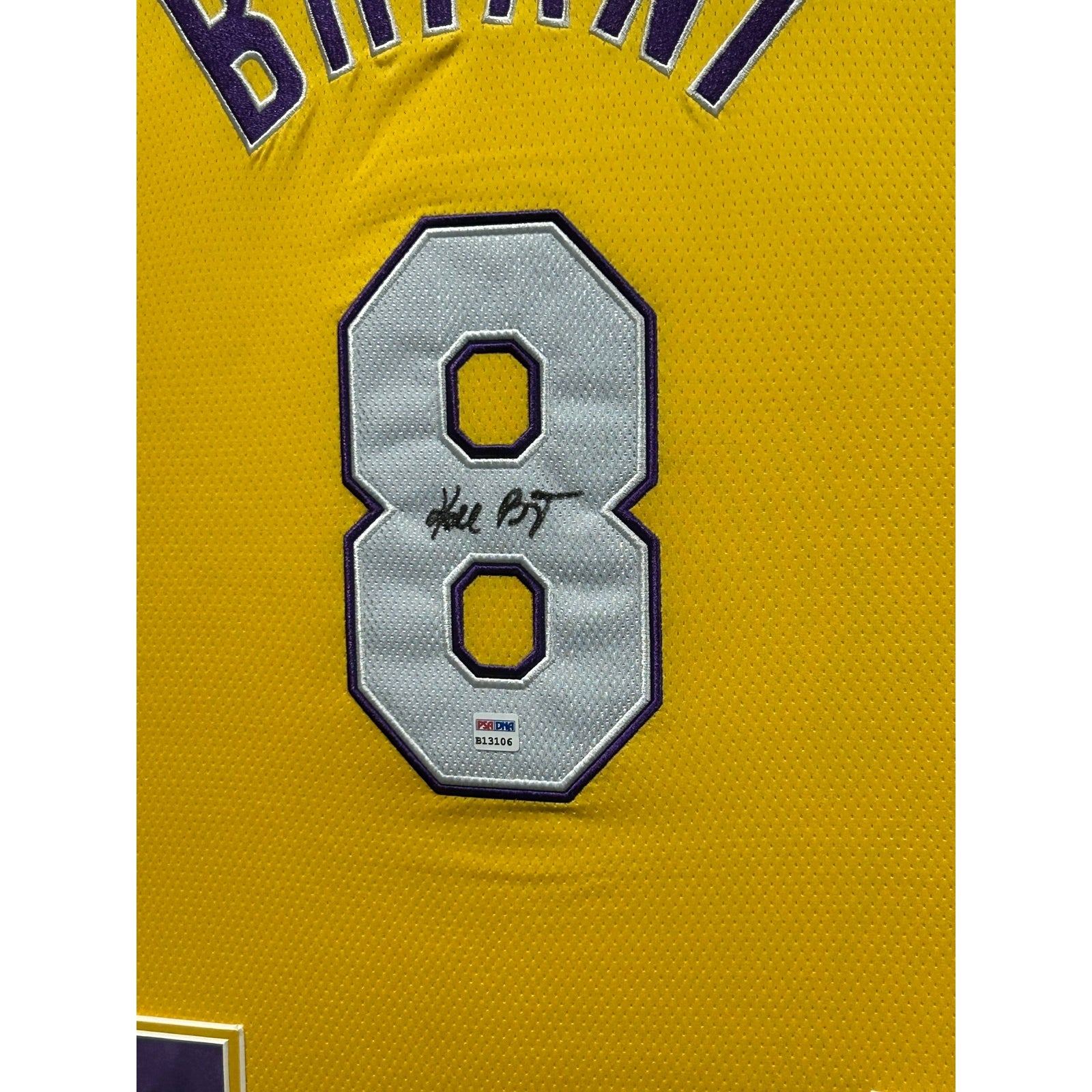 Kobe Bryant Framed Signed Jersey Autographed Signed Lakers Suede PSA/DNA