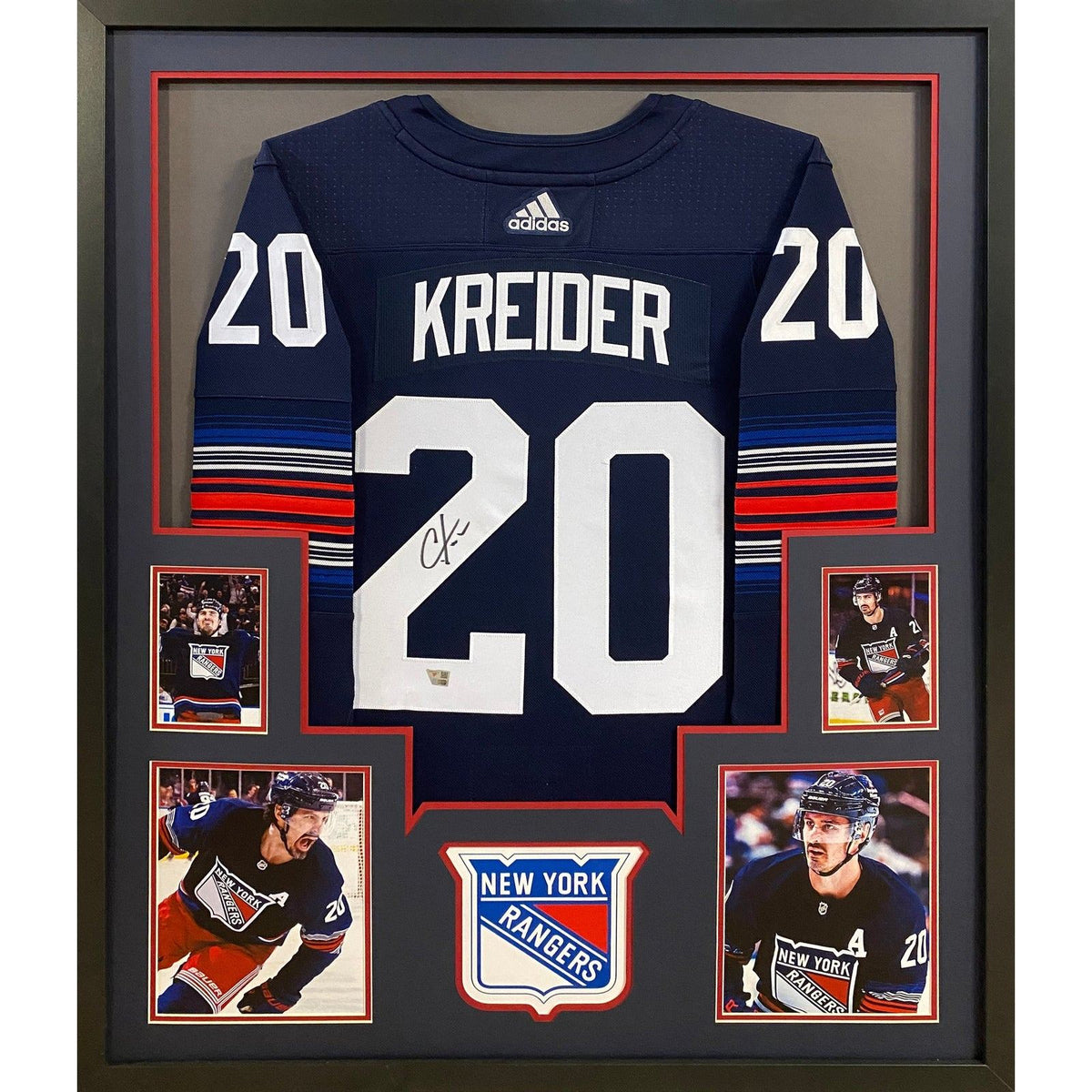 Chris Kreider Framed Signed Jersey Fanatics Autographed New York Rangers
