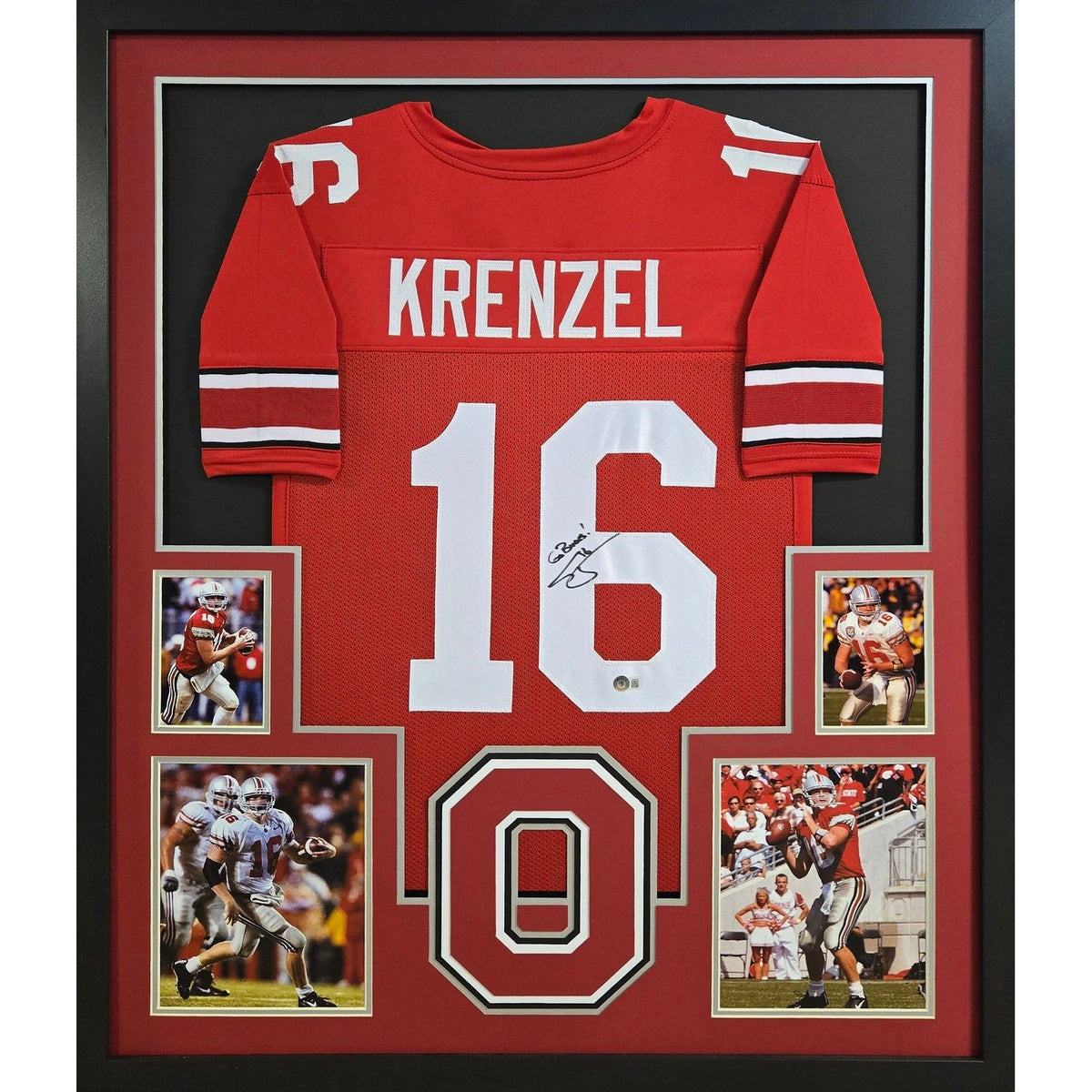 Craig Krenzel Signed Framed Red Jersey Beckett Autographed Ohio State OSU