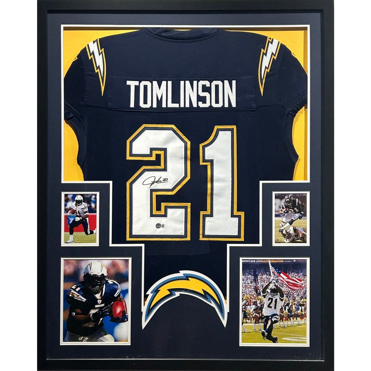 LaDainian Tomlinson Framed Jersey Beckett Autographed Signed Chargers TCU