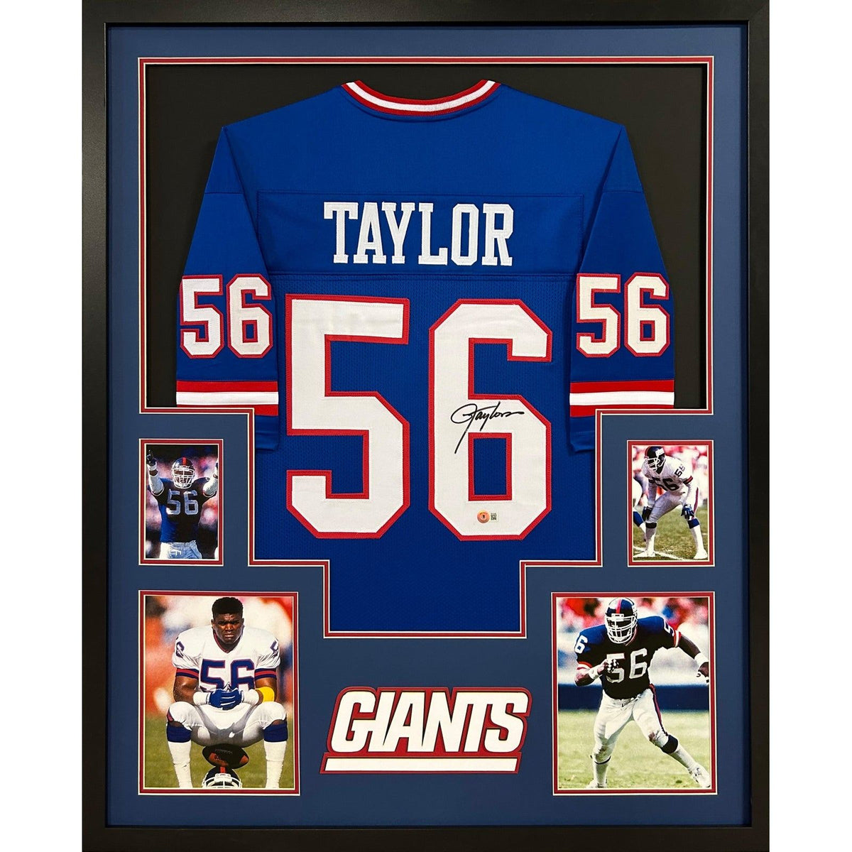 Lawrence Taylor Framed Jersey Beckett Autographed Signed New York Giants 4P