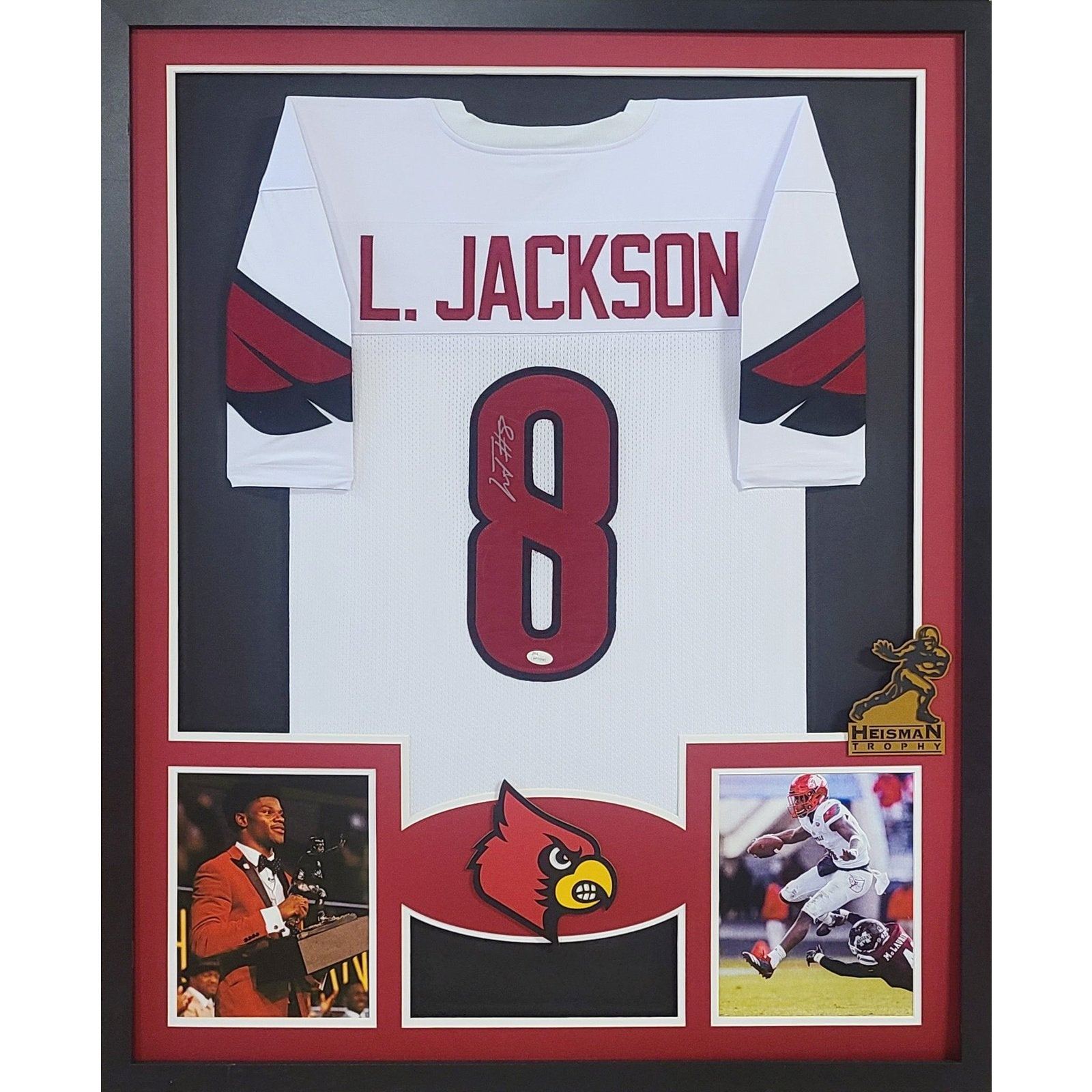 Lamar Jackson Framed Signed Jersey JSA Autographed Louisville