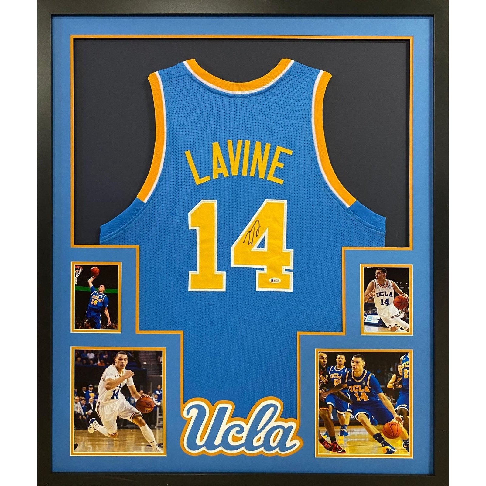 Zach Lavine Framed Signed UCLA Jersey Beckett Autographed