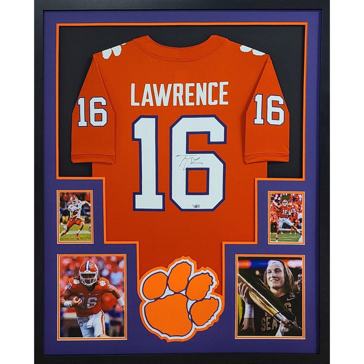 Trevor Lawrence Framed Signed Jersey Fanatics Autographed Clemson