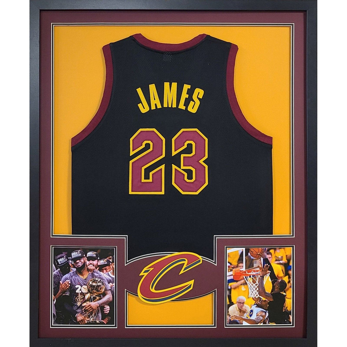 LeBron James UNSIGNED Framed Black Jersey Cleveland Cavaliers
