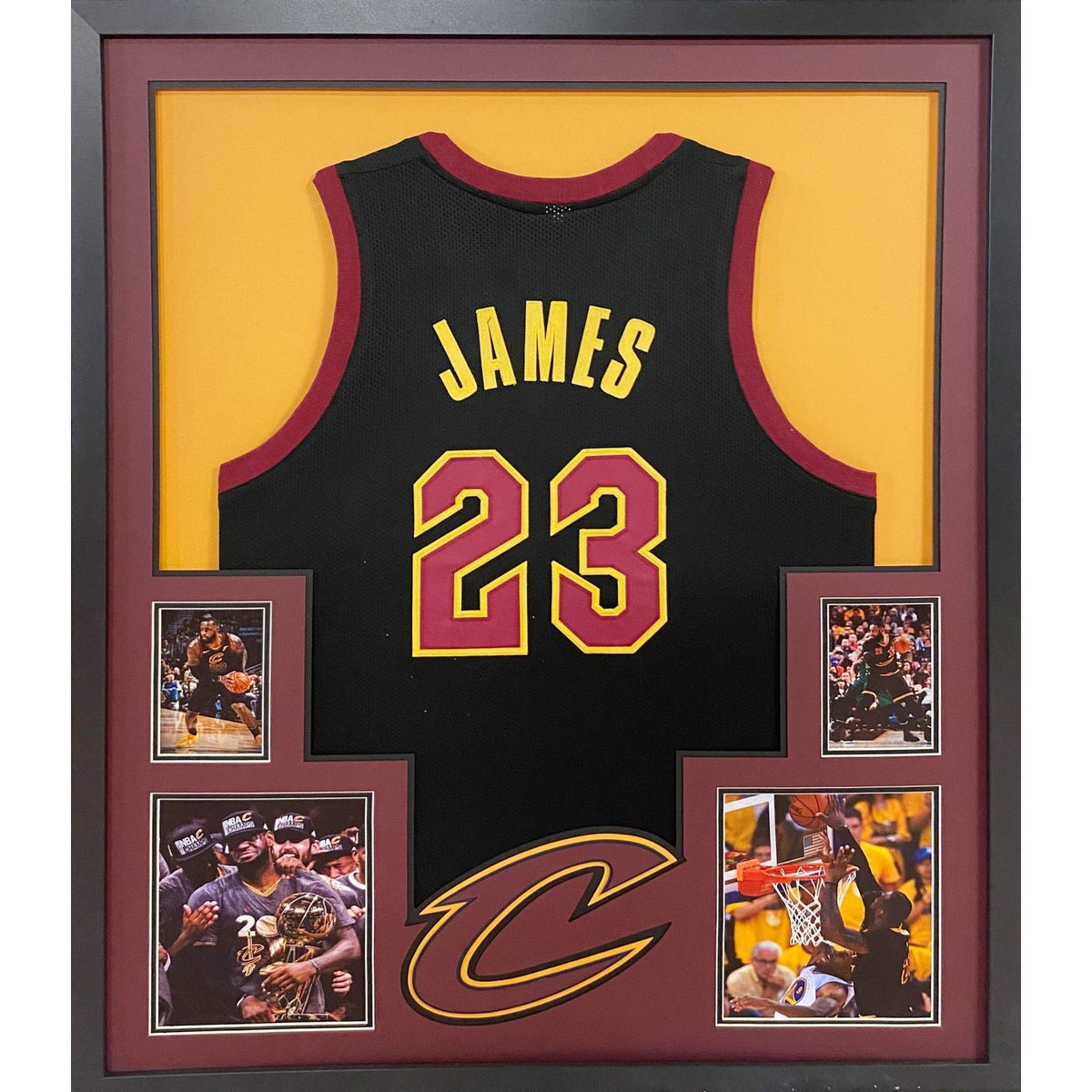 LeBron James UNSIGNED Framed Jersey Cleveland Cavaliers 4 Pic