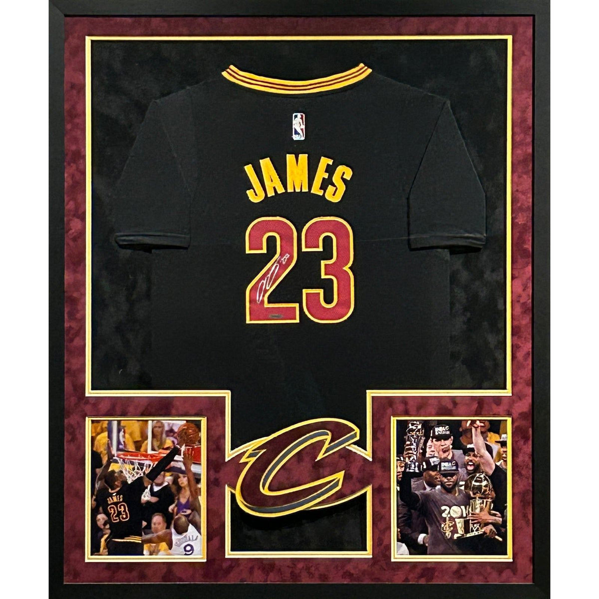 LeBron James Framed Signed Cavaliers Black Jersey UDA Autographed UpperDeck