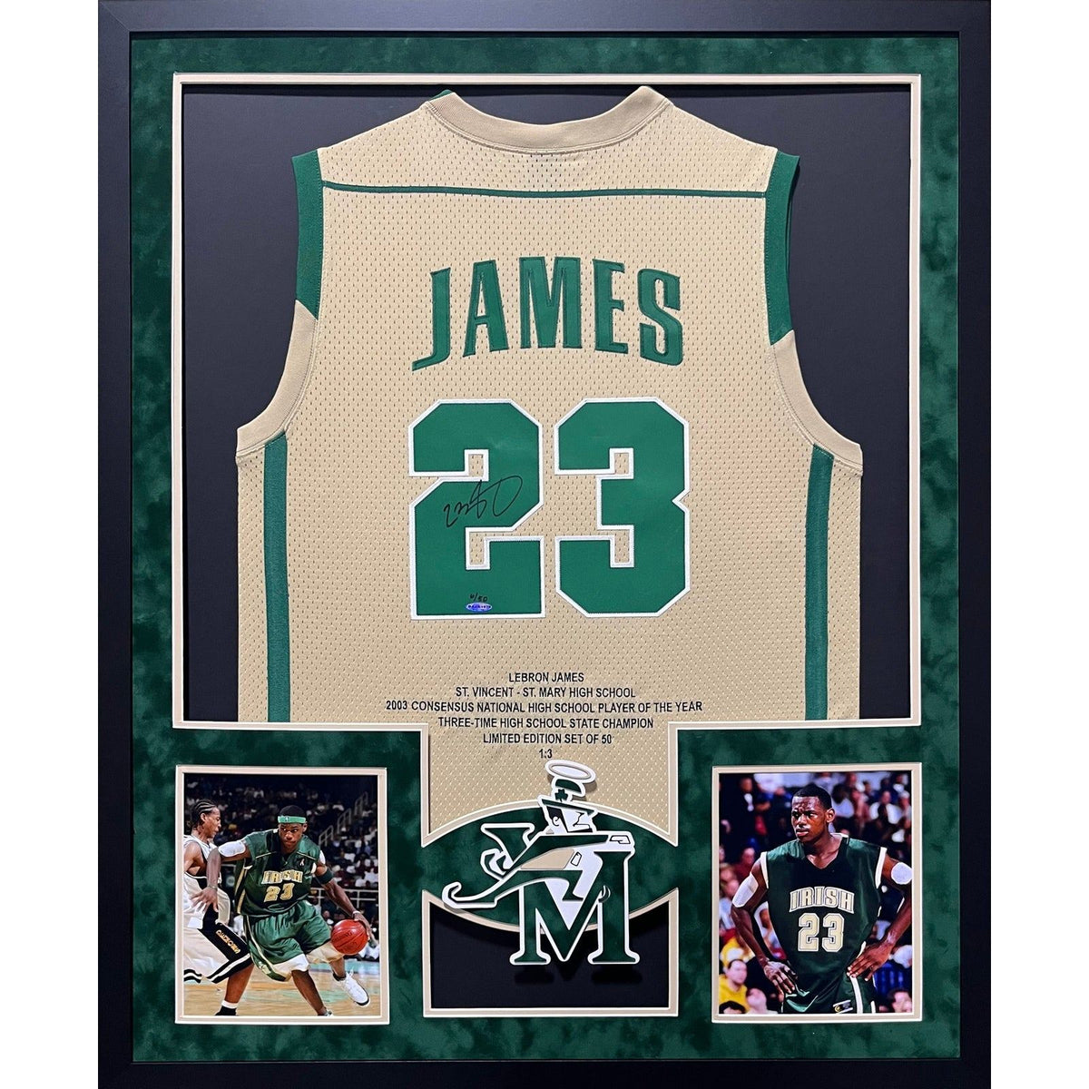 LeBron James Framed Signed High School Jersey UDA Autographed UpperDeck