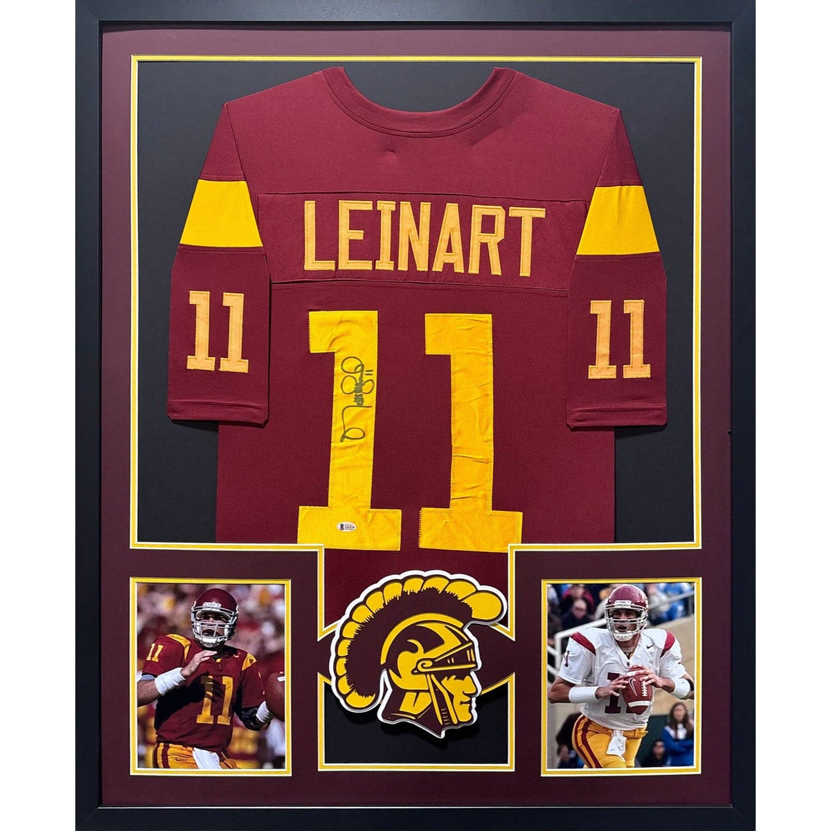 Matt Leinart Signed Framed Jersey Beckett Autographed USC Heisman