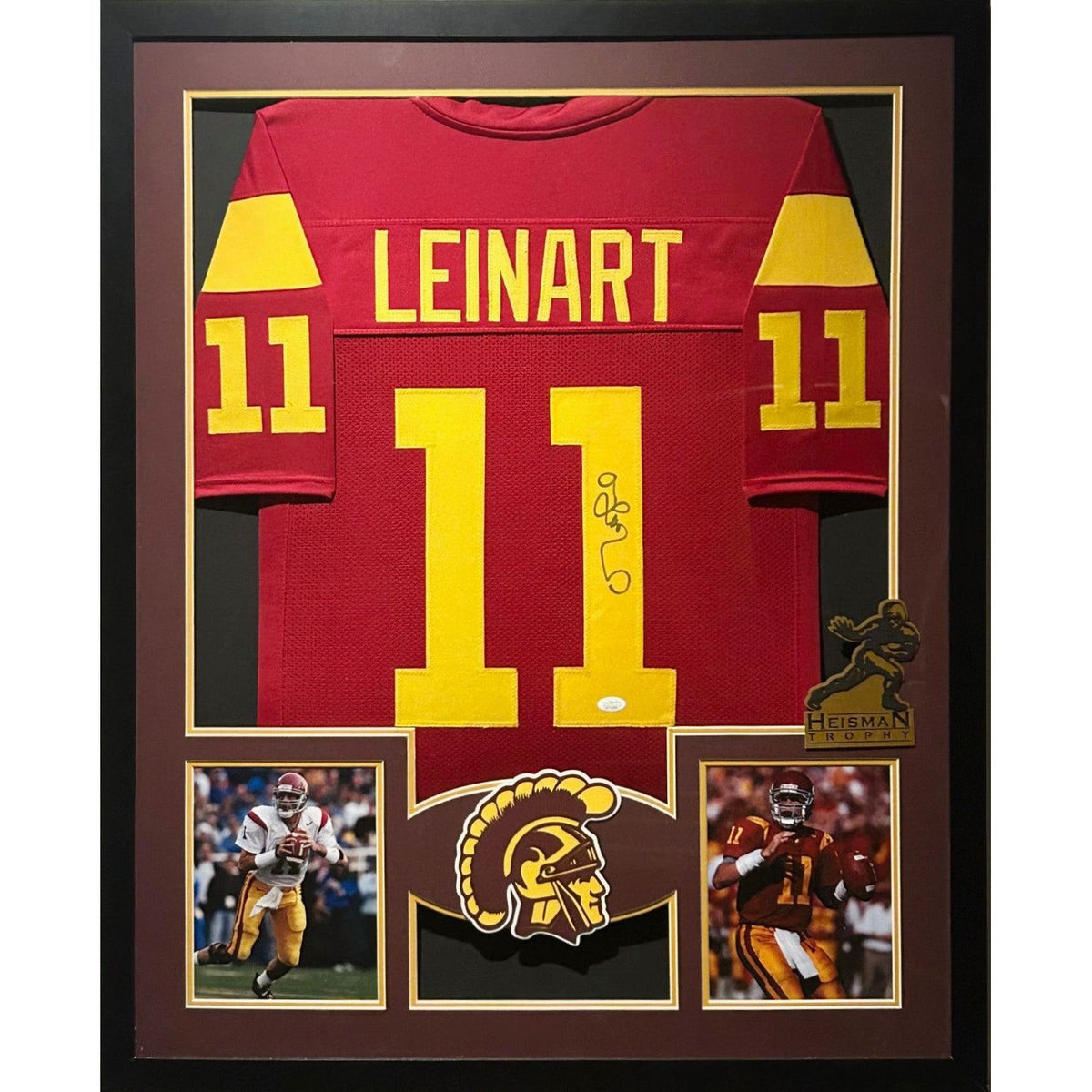 Matt Leinart Signed Framed Maroon Jersey JSA Autographed USC