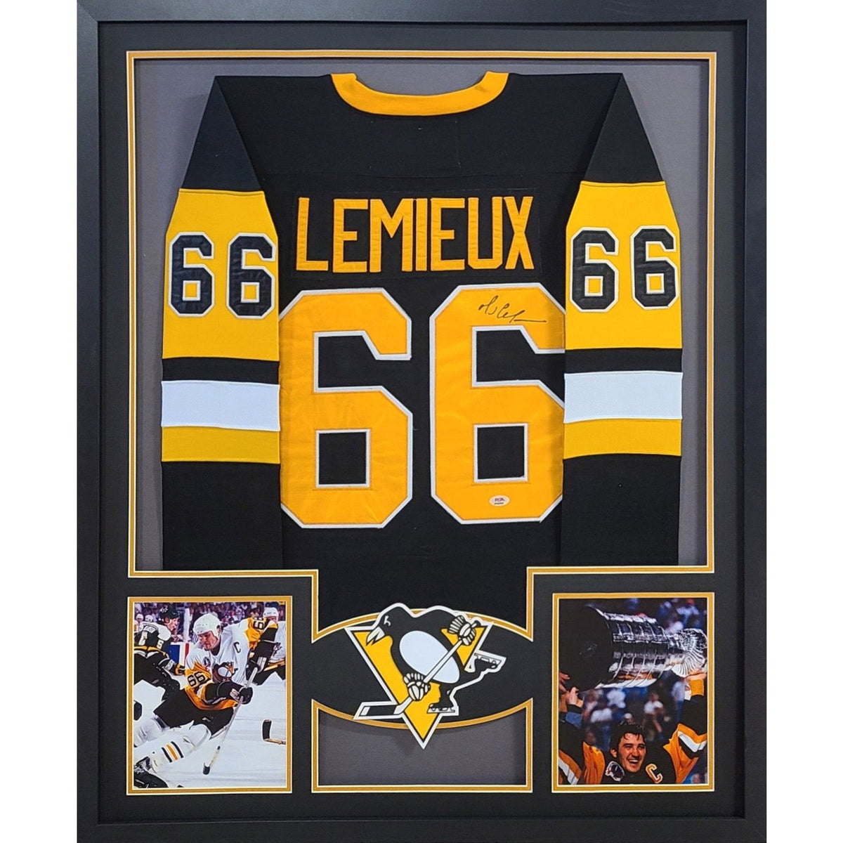Mario Lemieux Framed Jersey PSA/DNA Autographed Signed Pittsburgh Penguins