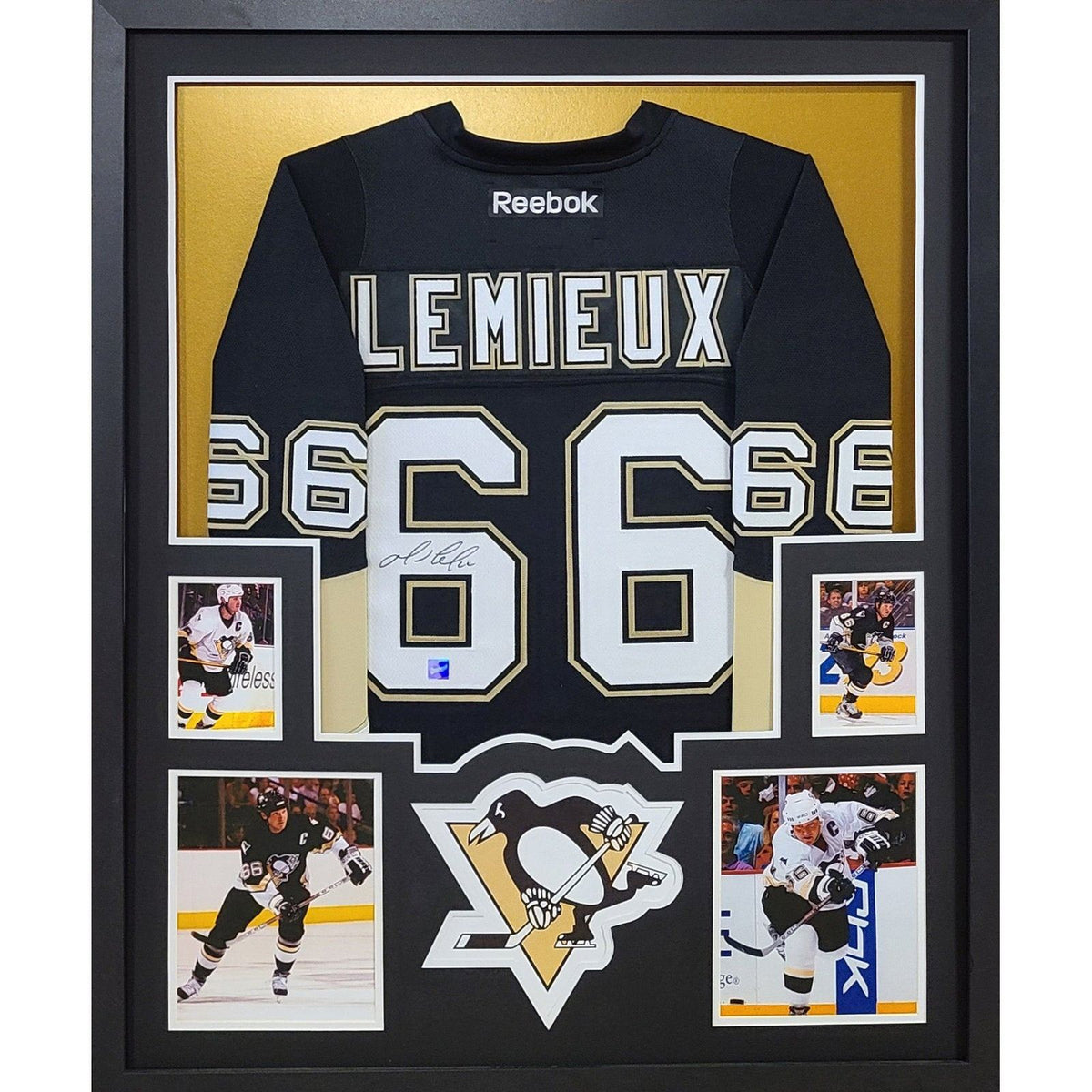 Mario Lemieux Framed Jersey Frameworth COA Autographed Signed Penguins