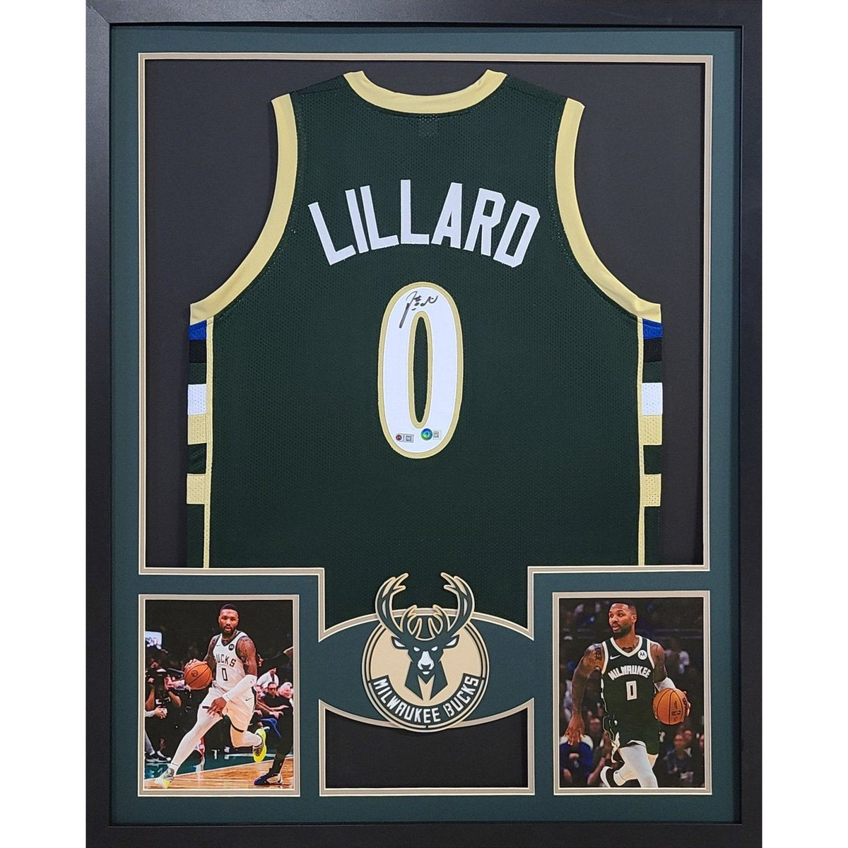 Damian Lillard Framed Signed Jersey Beckett Autographed Milwaukee Bucks