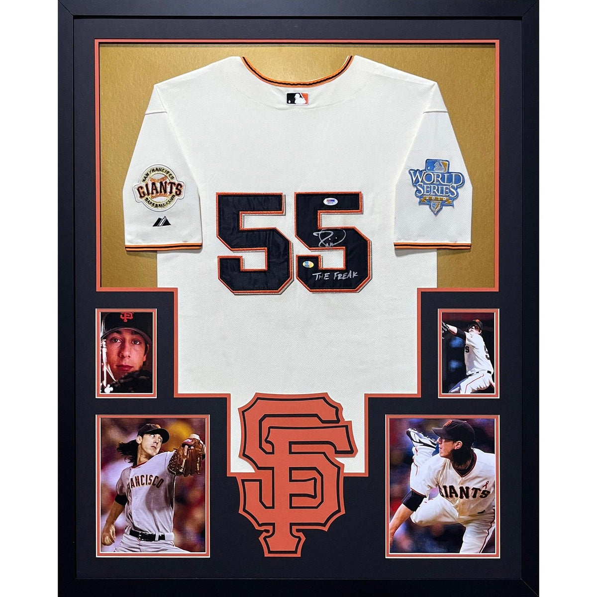 Tim Lincecum Framed Signed Jersey PSA/DNA Autographed San Francisco Giants