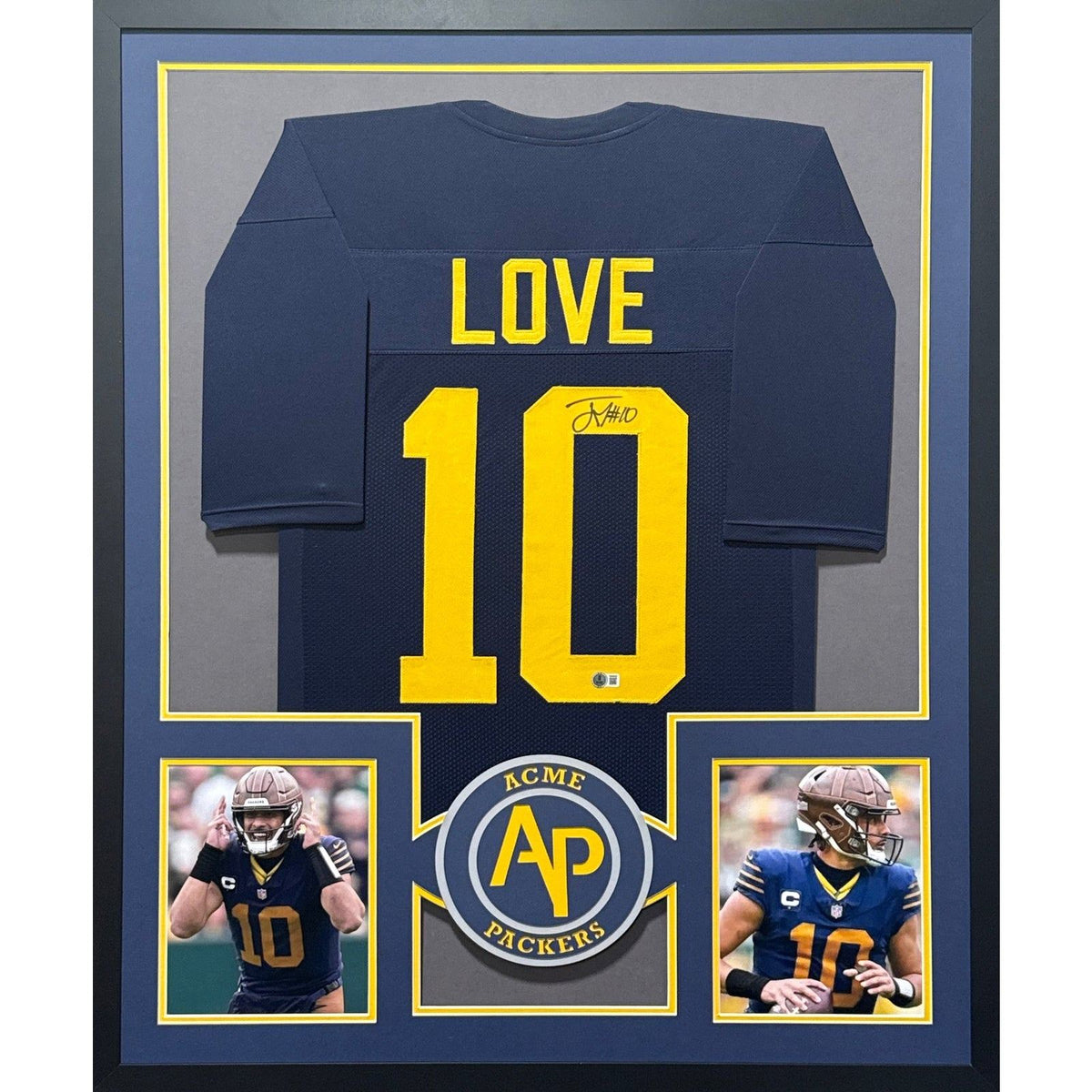 Jordan Love Framed Signed TB Jersey Beckett Autographed Green Bay Packers