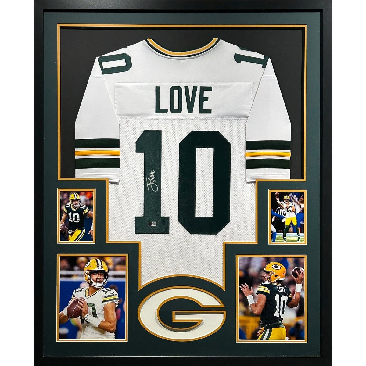 Jordan Love Framed Signed White Jersey Beckett Autographed Packers