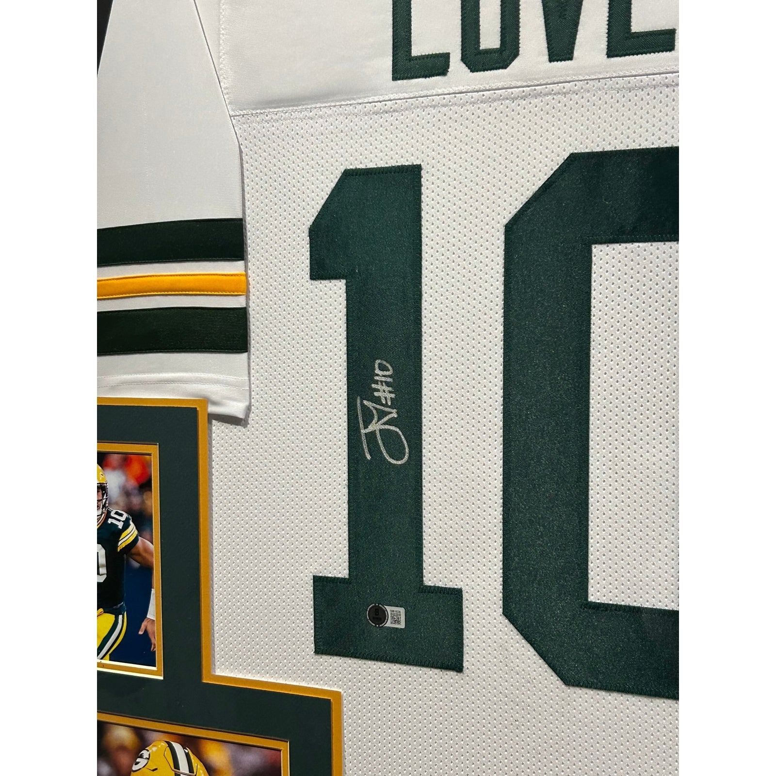 Jordan Love Framed Signed White Jersey Beckett Autographed Packers
