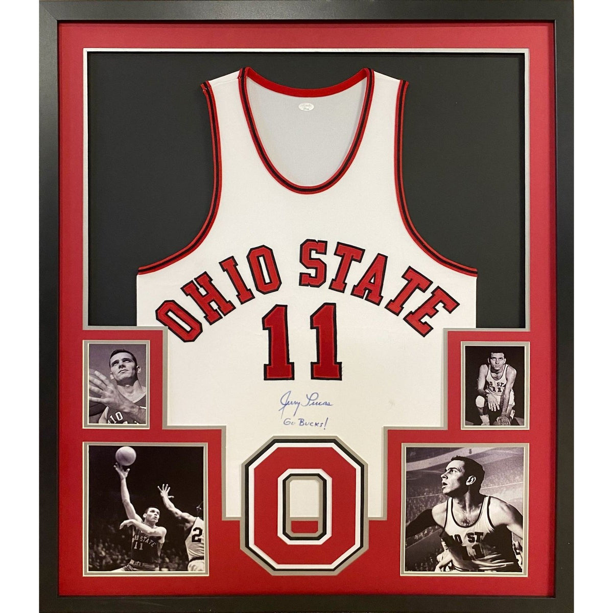 Jerry Lucas Framed Signed Ohio State Jersey JSA Autographed