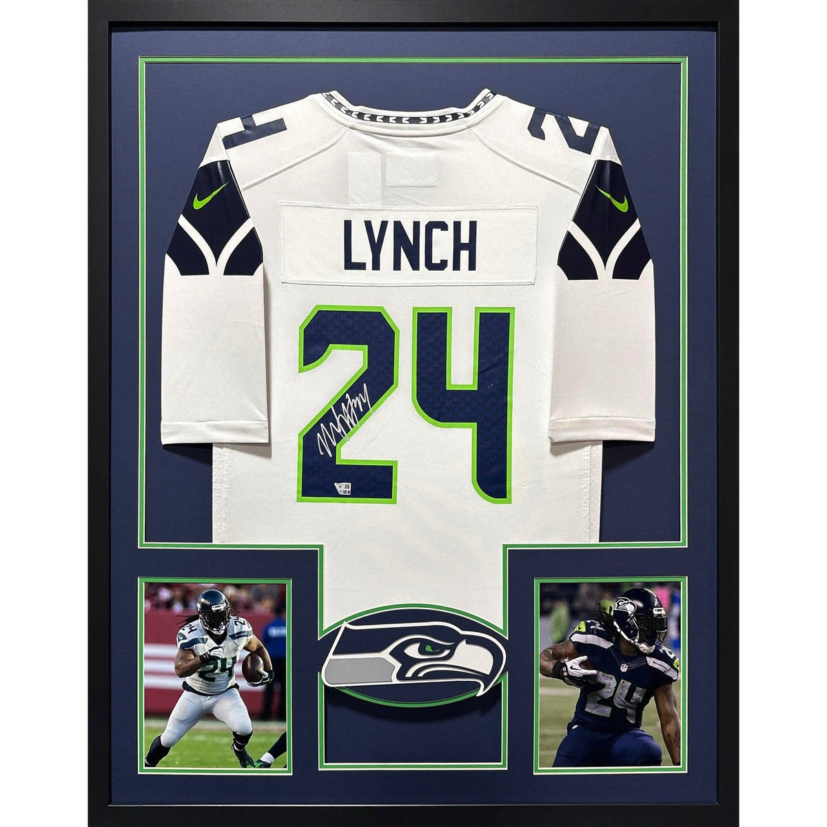 Marshawn Lynch Framed White Jersey Fanatics Autographed Signed Seahawks
