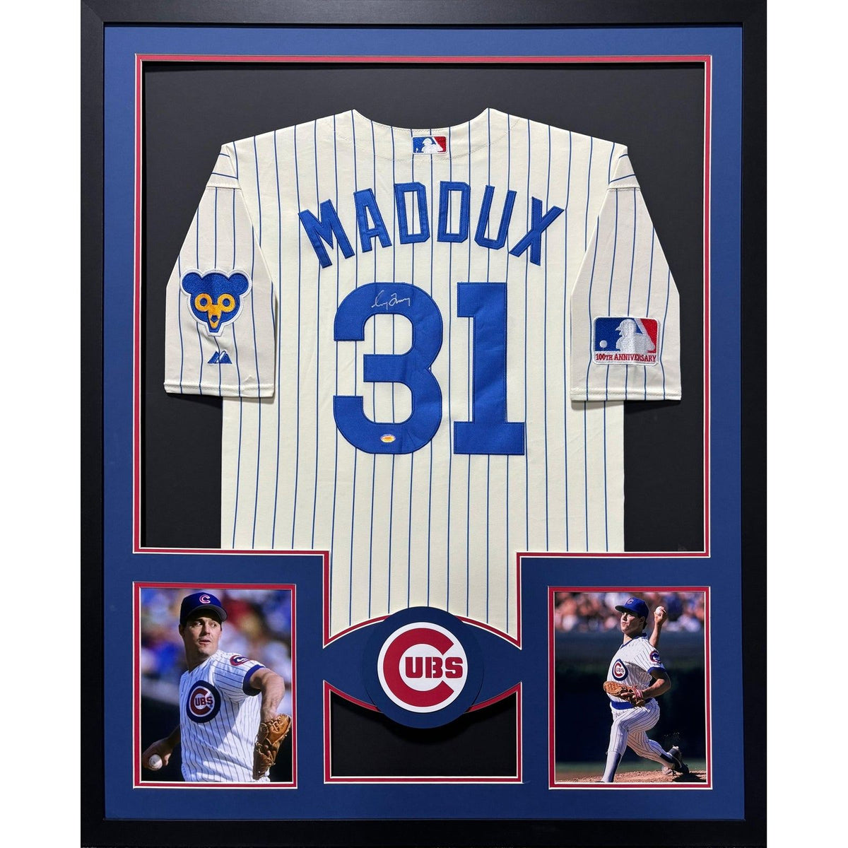 Greg Maddux Framed Signed Jersey MM Authenticated Autographed Chicago Cubs