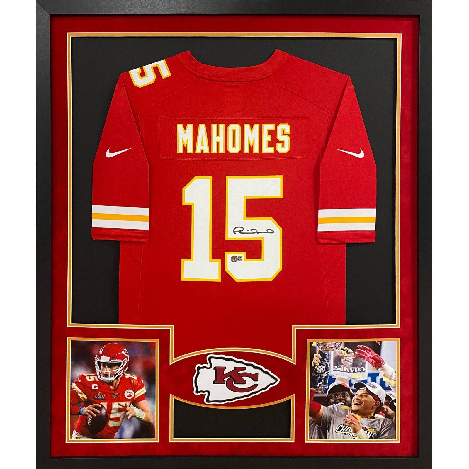 Patrick Mahomes Autograph Jersey Kansas City Chiefs Framed 37x45