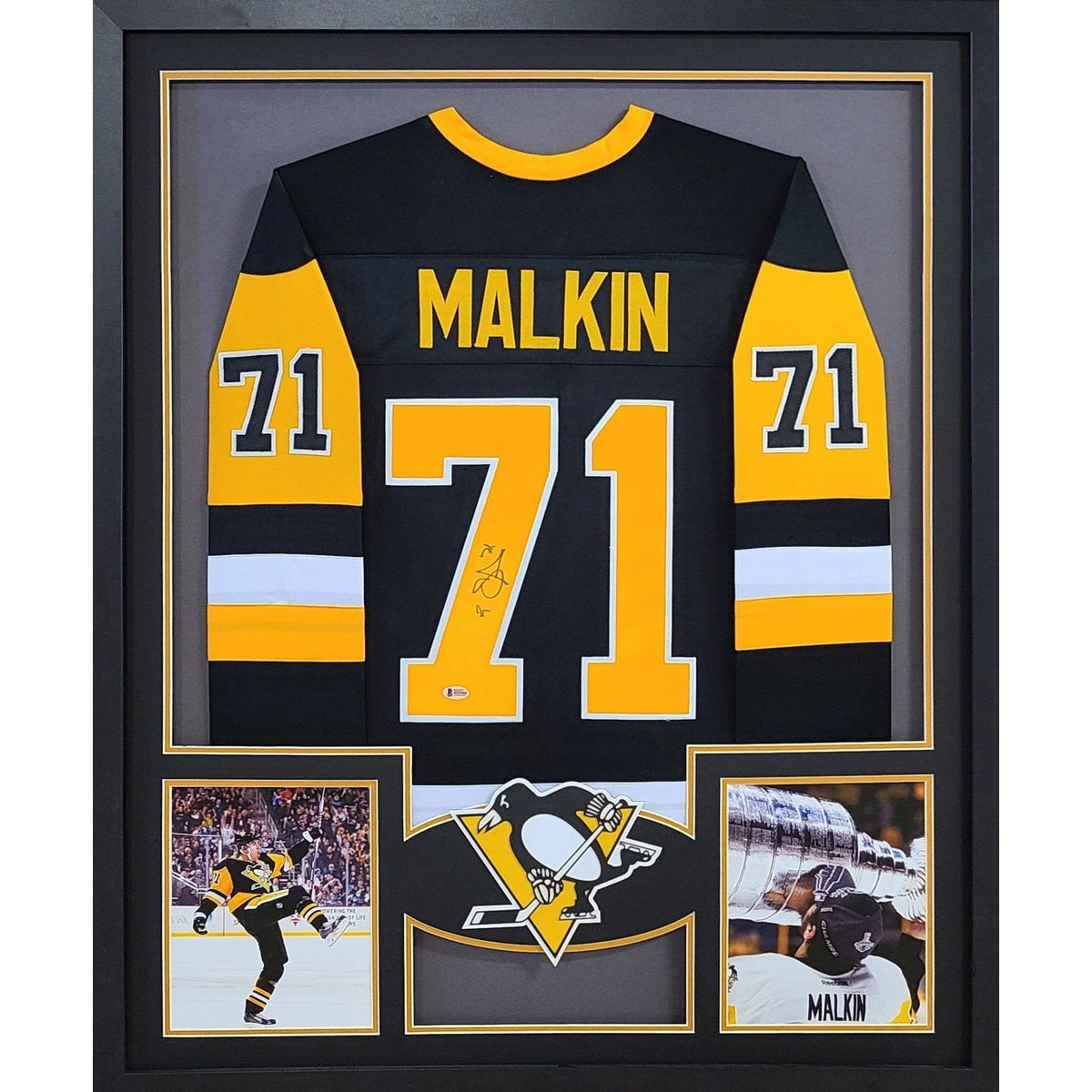 Evgeni Malkin Framed Jersey Beckett Autographed Signed Pittsburgh Penguins 2P