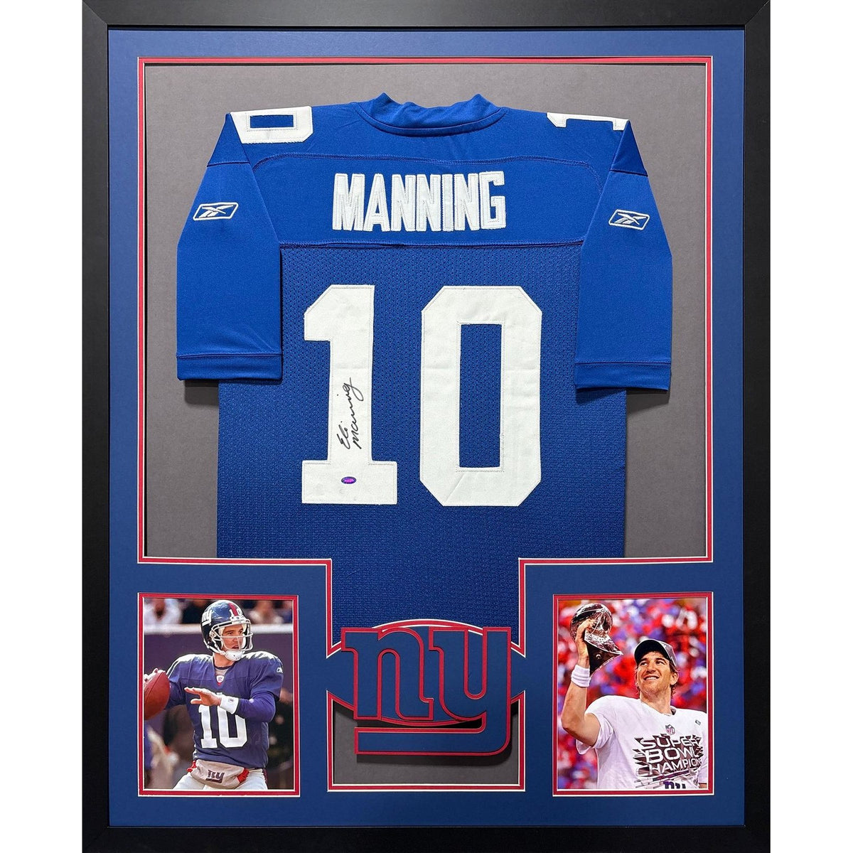 Eli Manning Framed Signed Blue Jersey MM COA Autographed New York Giants