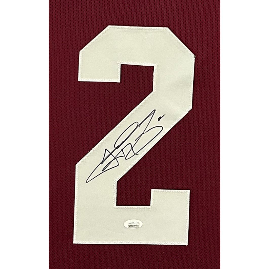 Johnny Manziel Signed Framed Stat Jersey JSA Autographed Texas A&M