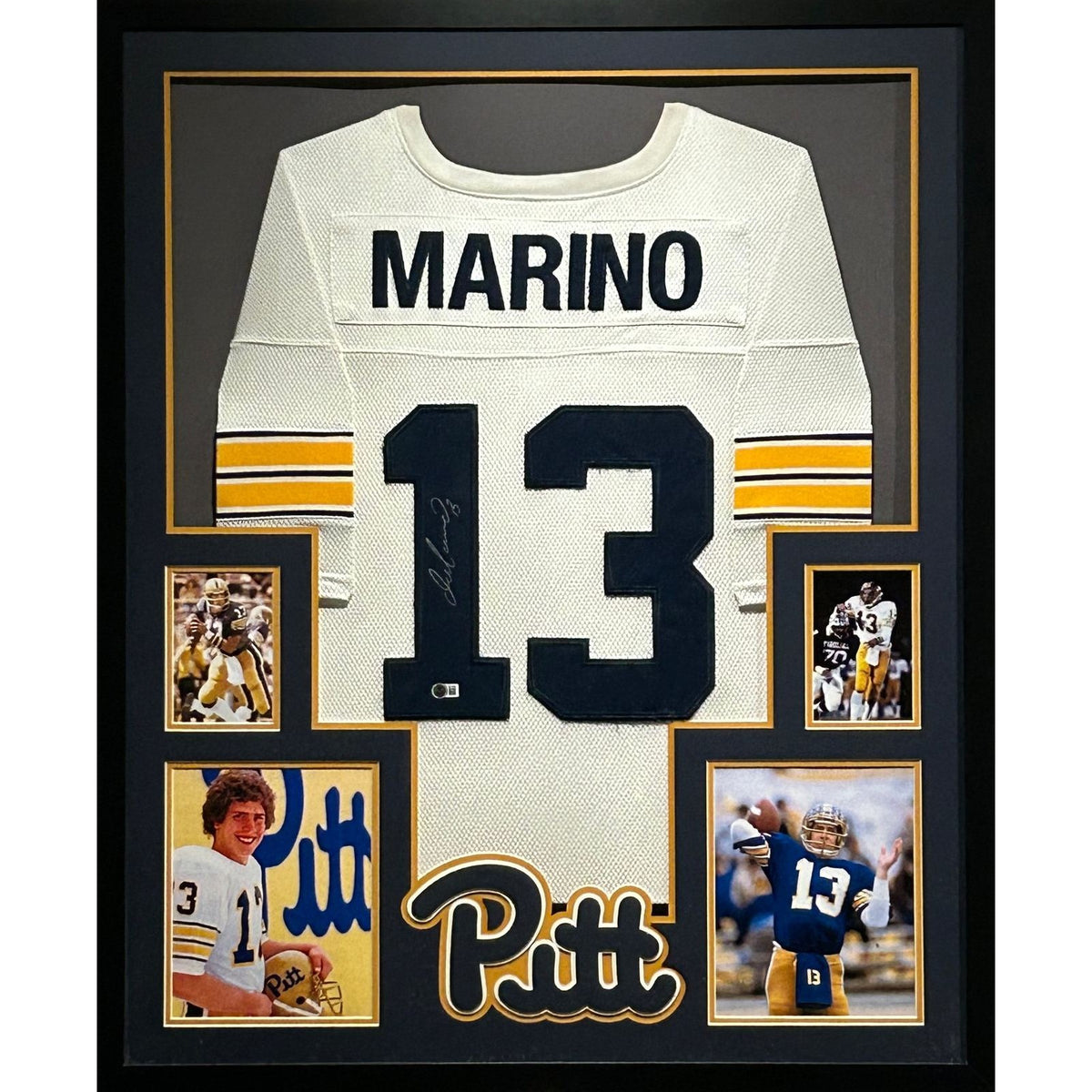 Dan Marino Signed Framed Jersey Beckett Autographed Pitt Panthers Dolphins