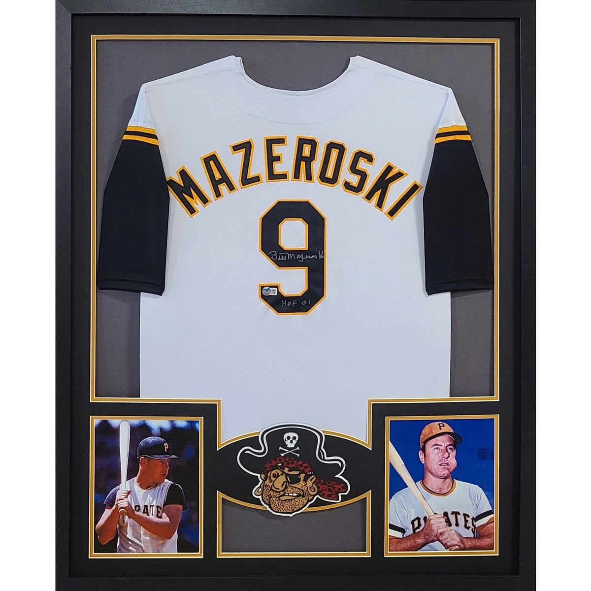 Bill Mazeroski Framed White Jersey Beckett Autographed Signed Pittsburgh Pirates