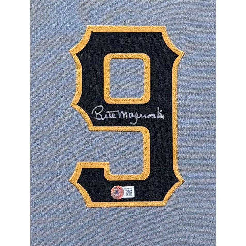 Bill Mazeroski Framed Grey Jersey Beckett Autographed Signed Pittsburgh Pirates