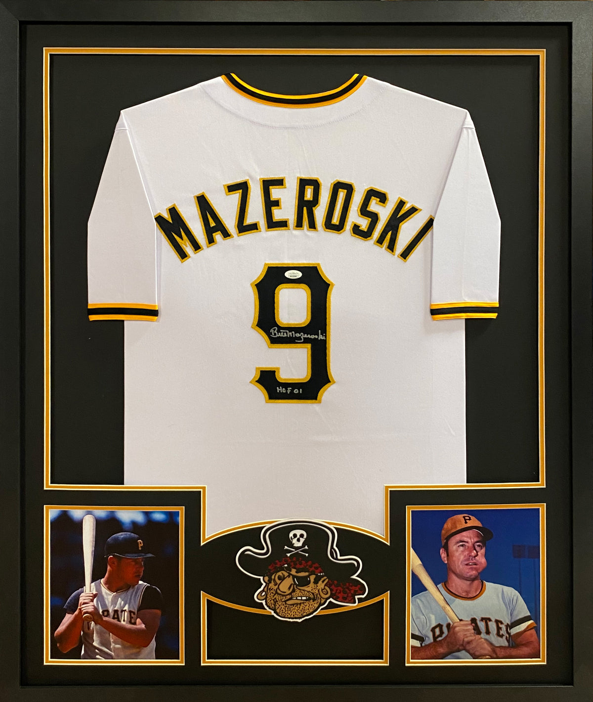 Bill Mazeroski Framed White Jersey JSA Autographed Signed Pittsburgh Pirates HOF