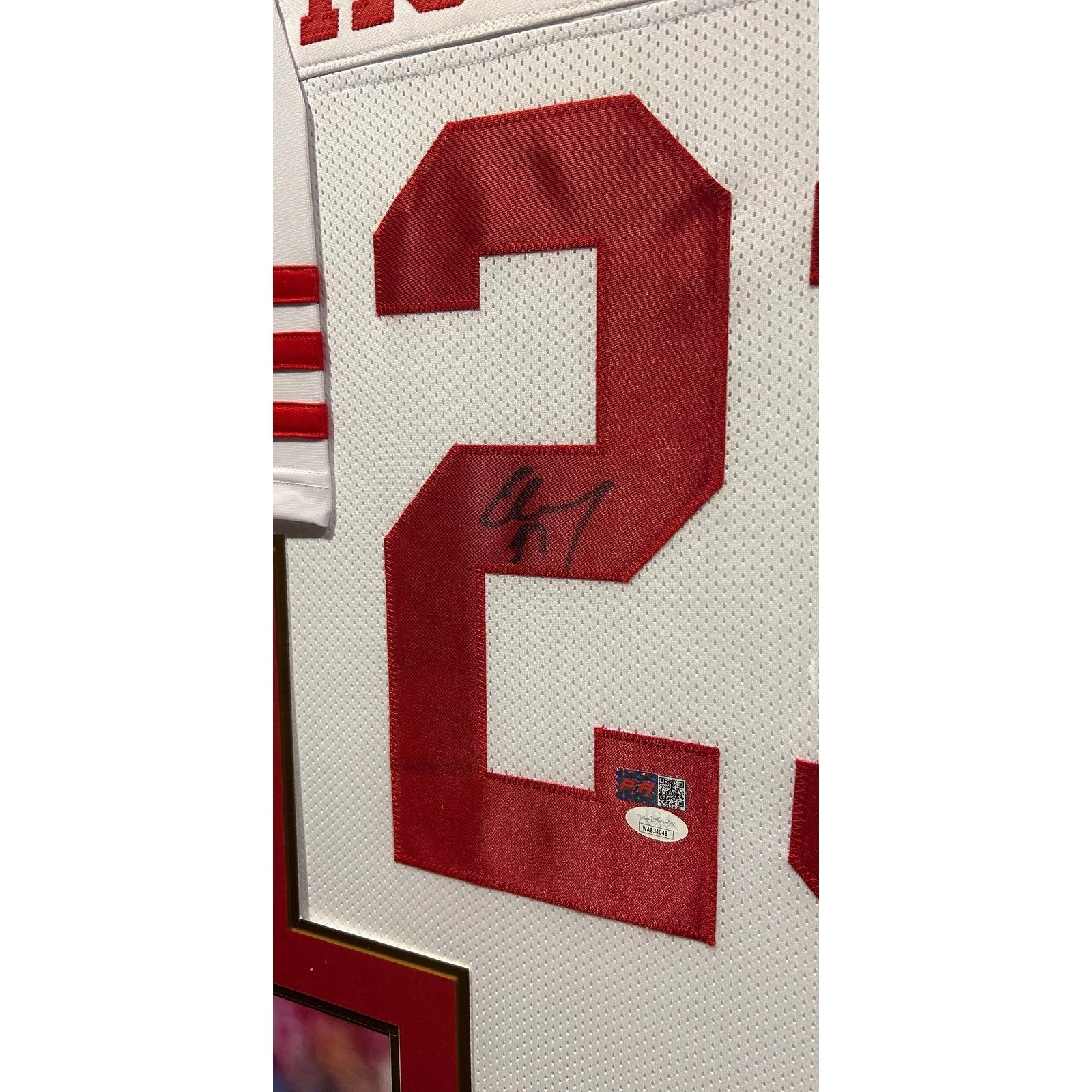 Christian McCaffrey Signed Framed Jersey JSA Autographed San Francisco 49ers