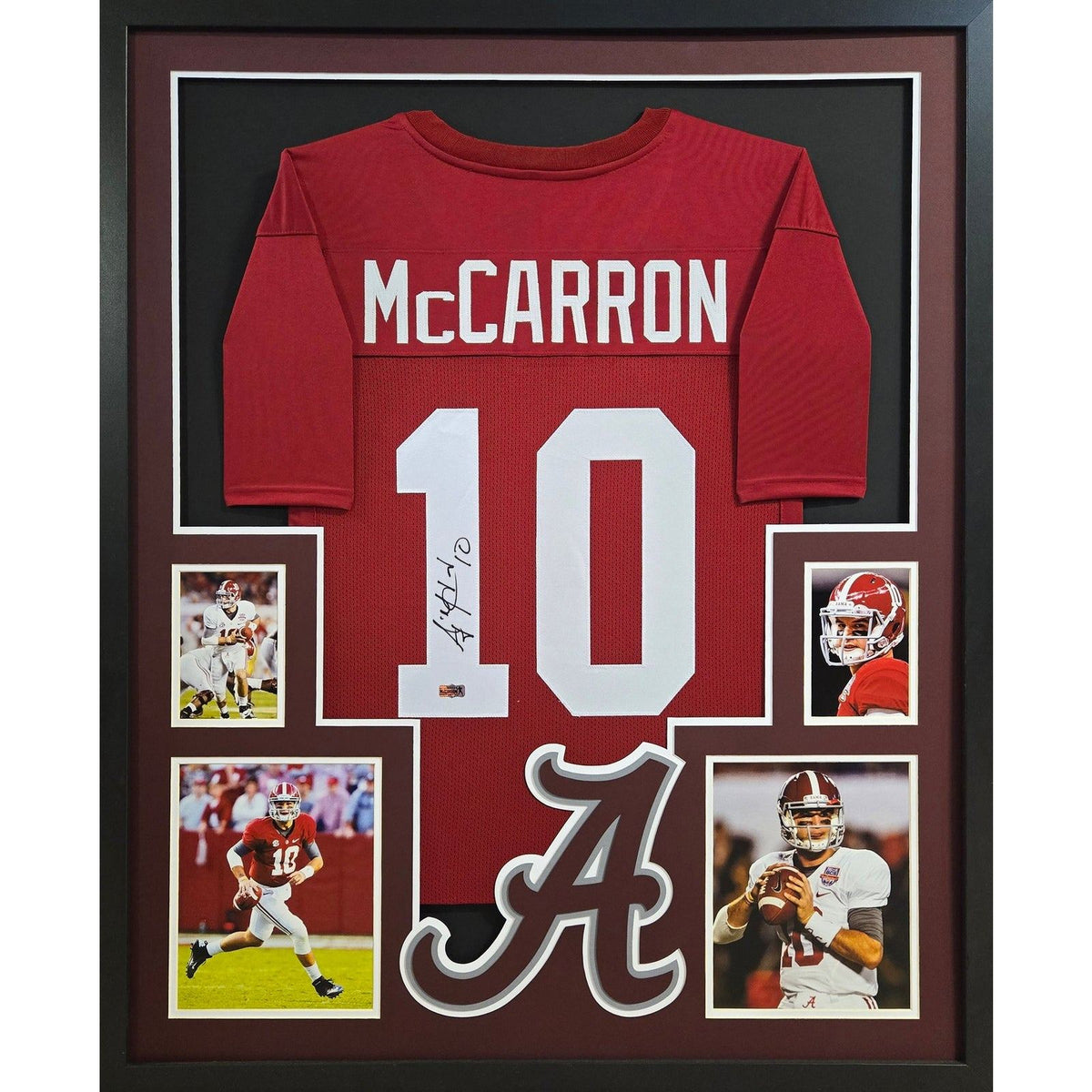 A.J. McCarron Signed Framed Red Jersey JSA Autographed Alabama AJ