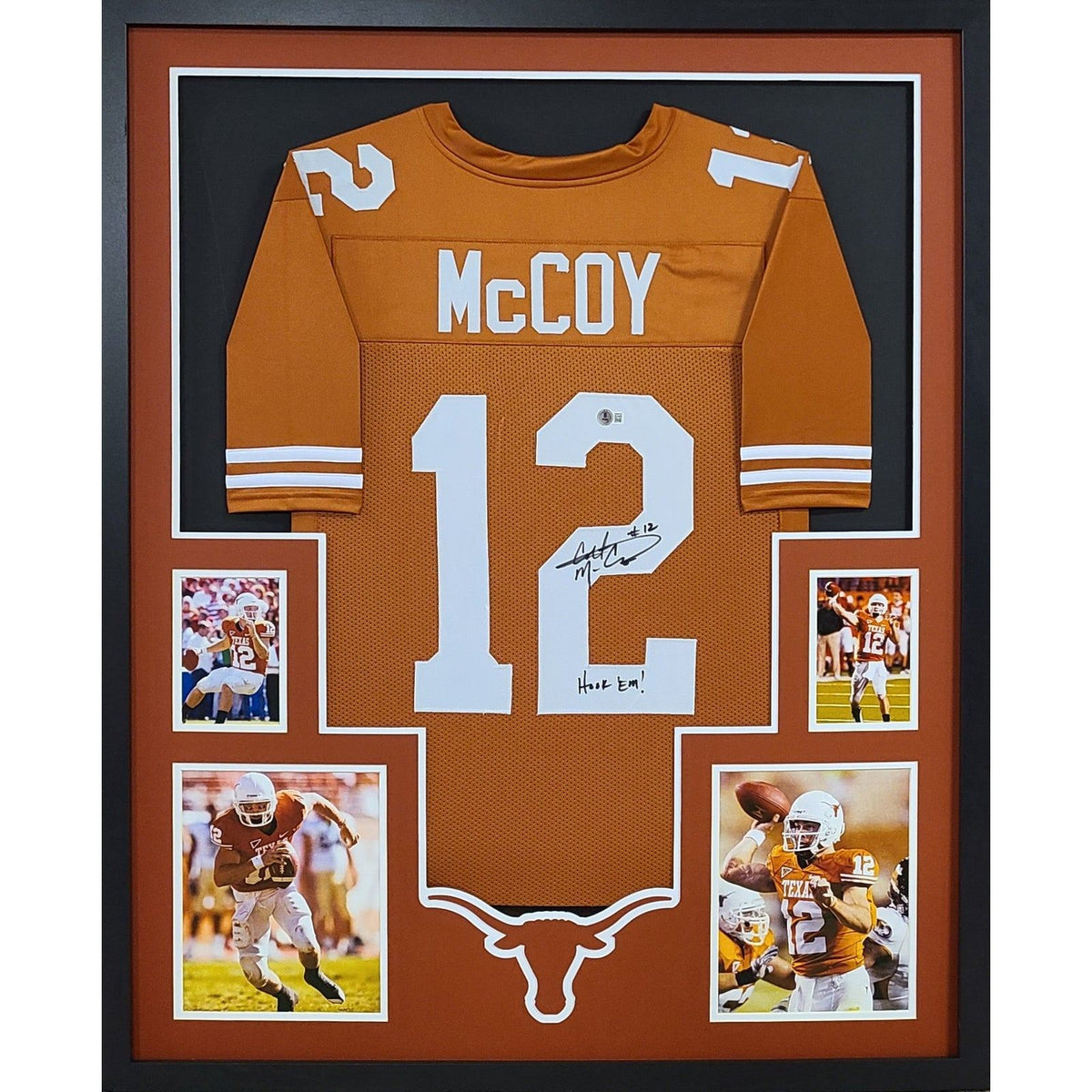 Colt McCoy Framed Signed Jersey Beckett Autographed Texas Longhorns