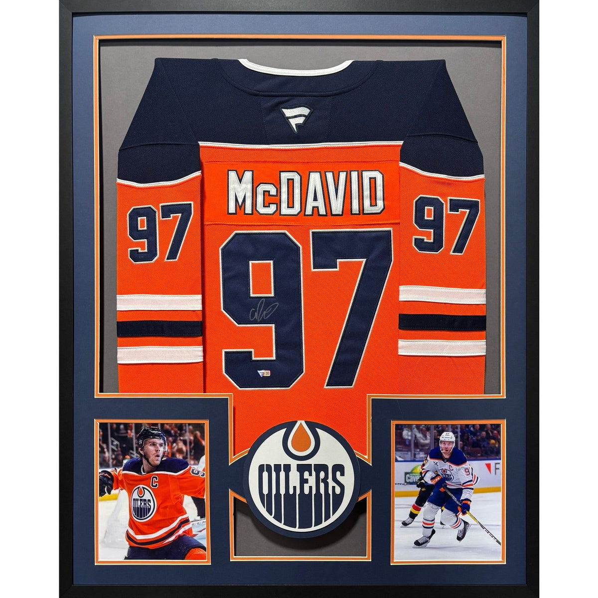 Connor McDavid Framed Orange Jersey Fanatics Autographed Signed Edmonton Oilers