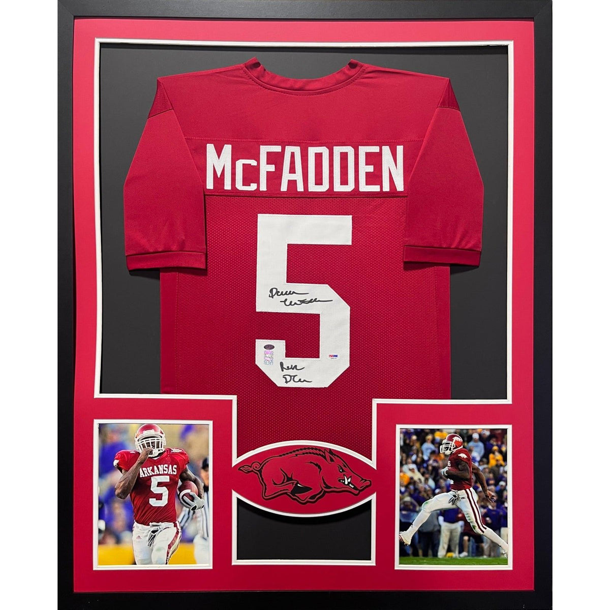 Darren McFadden Framed Jersey Autographed Signed PSA/DNA COA Arkansas